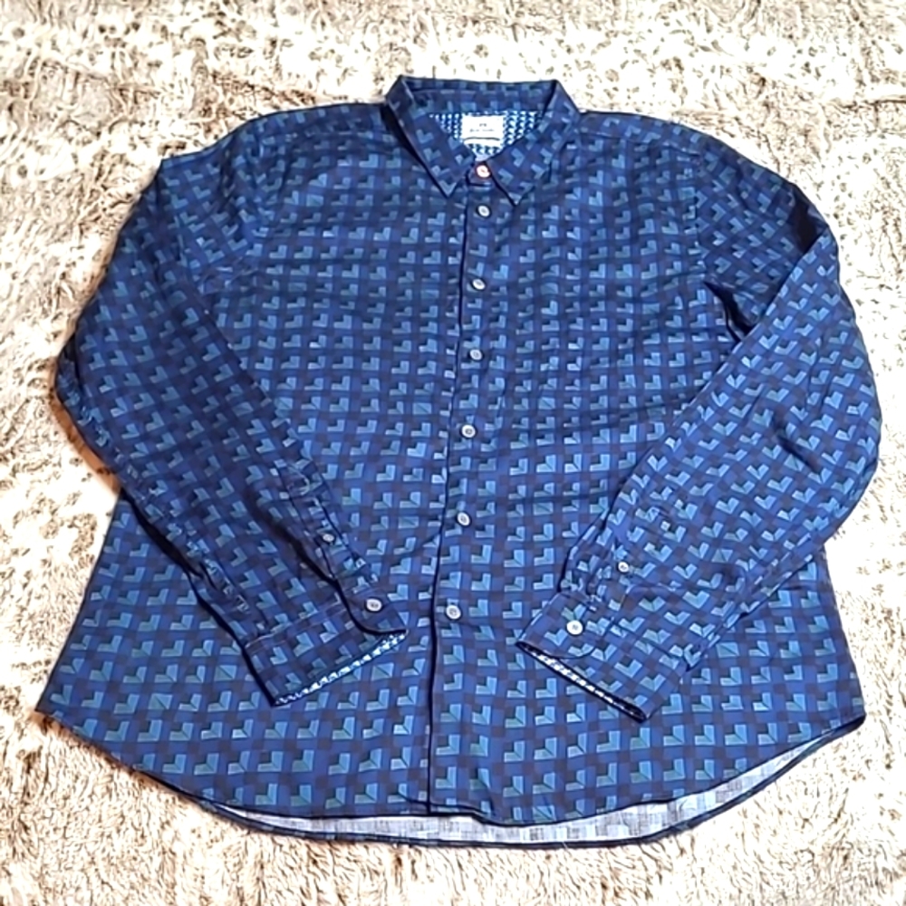 PS by Paul Smith Men's Long Sleeve Button Down Shirt, Size: XL